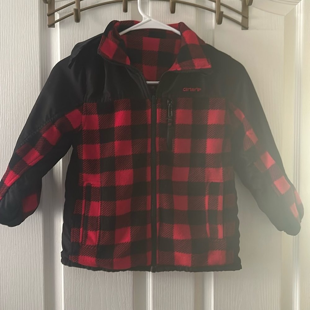 Carter’s Red Black Reversible Flannel Boys Jacket size 7